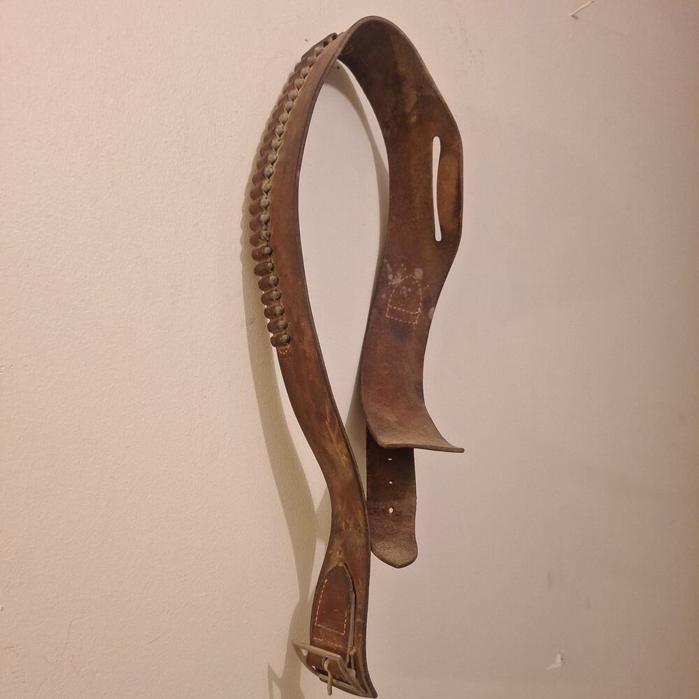 Vintage Western Wear Genuine Leather Gun Ammo Belt 40 in. long with bullets
